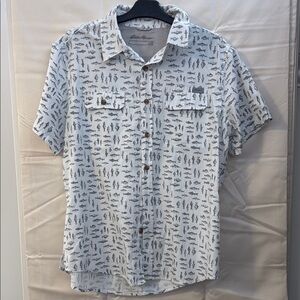 Eddie Bauer Men's Casual Shirt with Fish Pattern